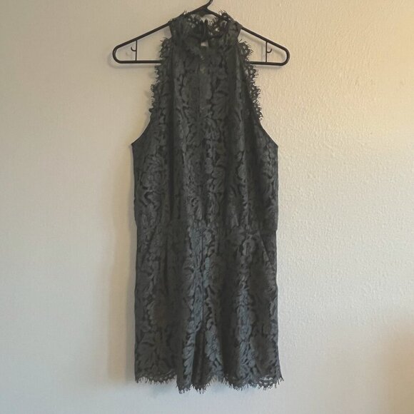 Diane‎ Von Furstenberg DVF Jemmie Lace Romper Grey Melange Size 2 - Picture 3 of 15